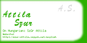 attila szur business card